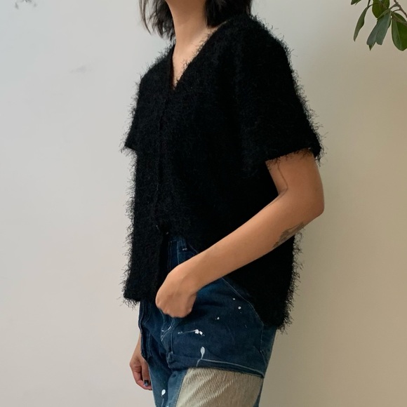 Fringe V-Neck Button-Up T-Shirt - Picture 2 of 3